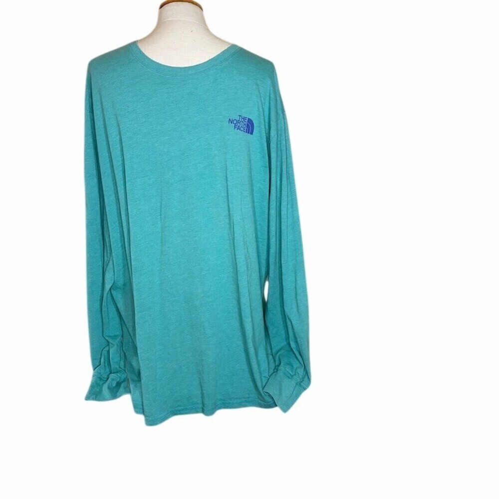 The North Face T-Shirt Mens XL Green Long Sleeve Logo Graphic Crew Neck